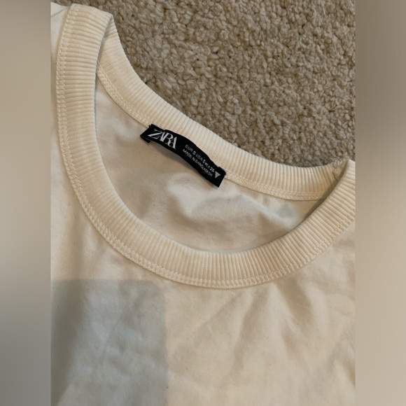 Zara white crop t shirt - Picture 3 of 3